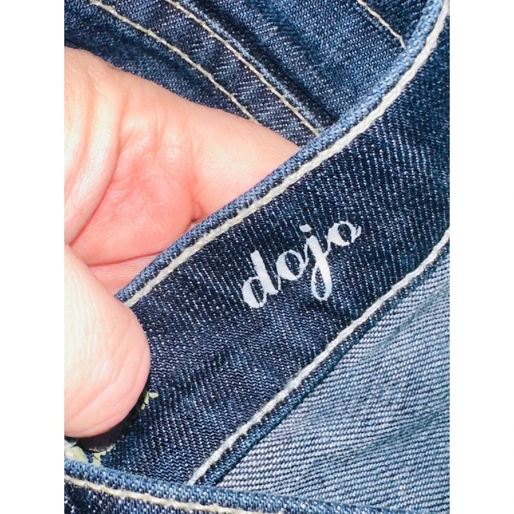 WB3 7 For All Mankind Dojo Jeans Womens 31 Dark Wash Wide‎ Leg Flare USA Y2K - Picture 7 of 9
